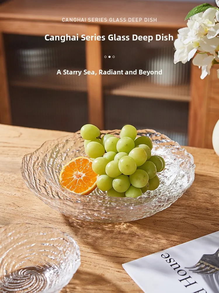 

Хрустальный стеклянный поднос для фруктов, простой современный Sle для гостиной, журнальный столик, поднос для закусок, аксессуары для домашнего декора