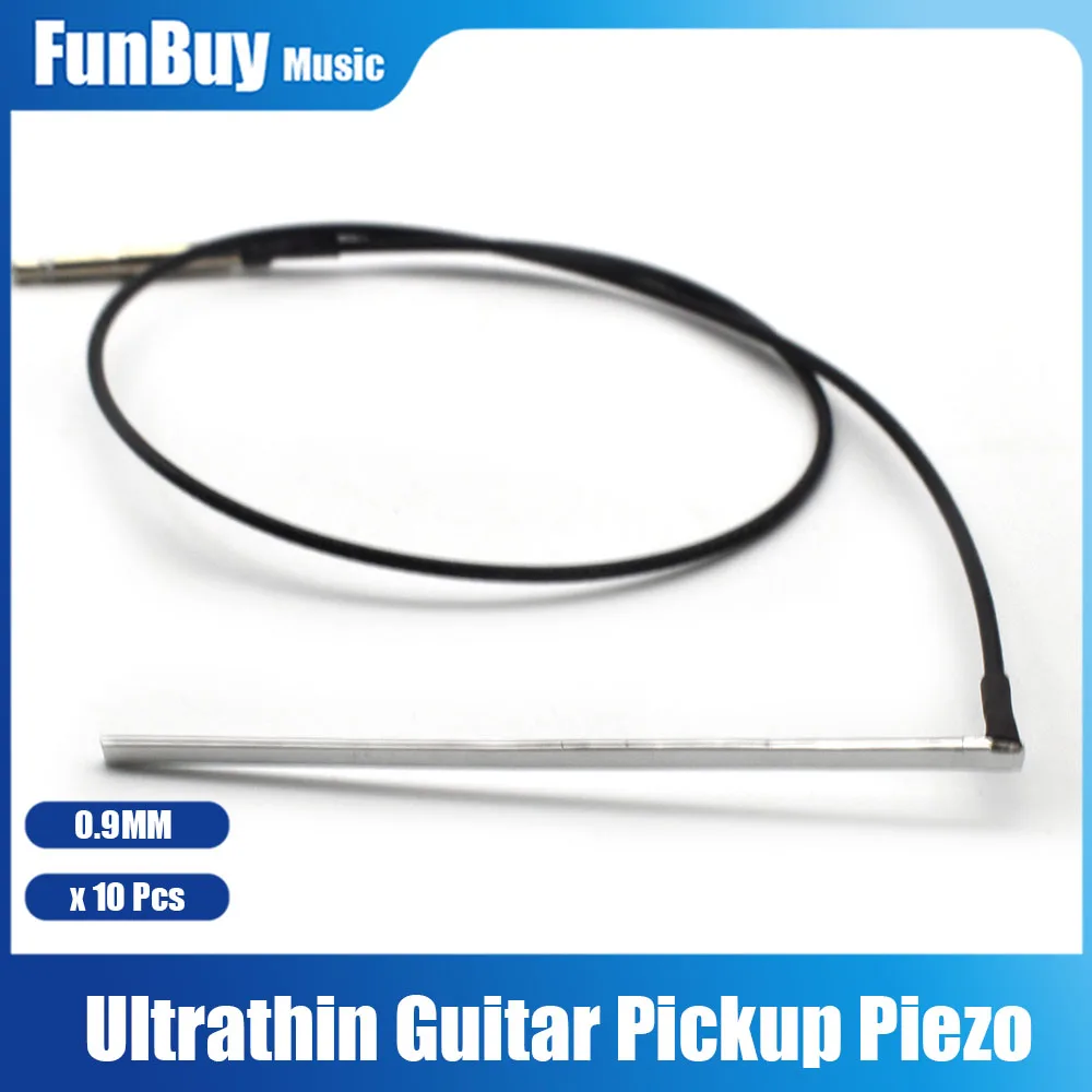 

10Pcs Ultrathin Acoustic Guitar Transducer Piezo Under Saddle Pickup Tuner Cable for EQ parts