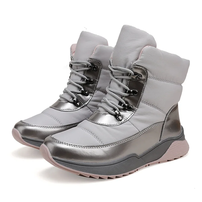 

Winter Women's Snow Boots 2025 New Outdoor Thickened Plush Female Sneakers Snow Shoe Warm Thick Sole Snow Waterproof Cotton Boot