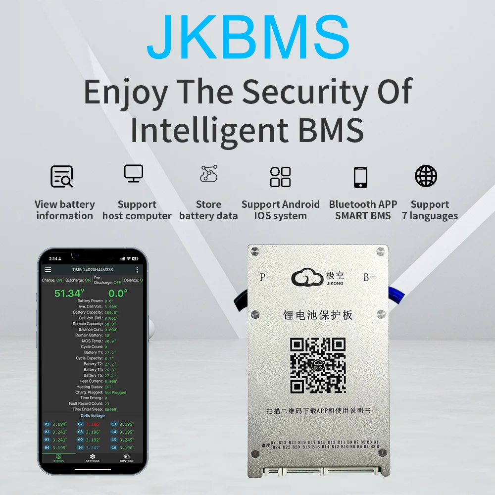 Smart BMS JK 4S 8S 16S 20S 24S 40A 60A 80A 100A 200A prฤ
d dla DIY Lithium Lifepo4 LTO akumulator