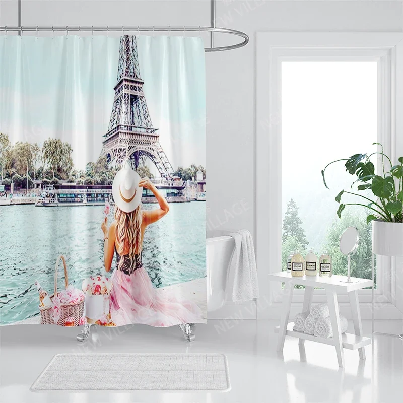 Waterproof fabric shower curtains Bathroom curtain accessories 180x200 Bath curtain for shower 240*200 nordic boho decoration