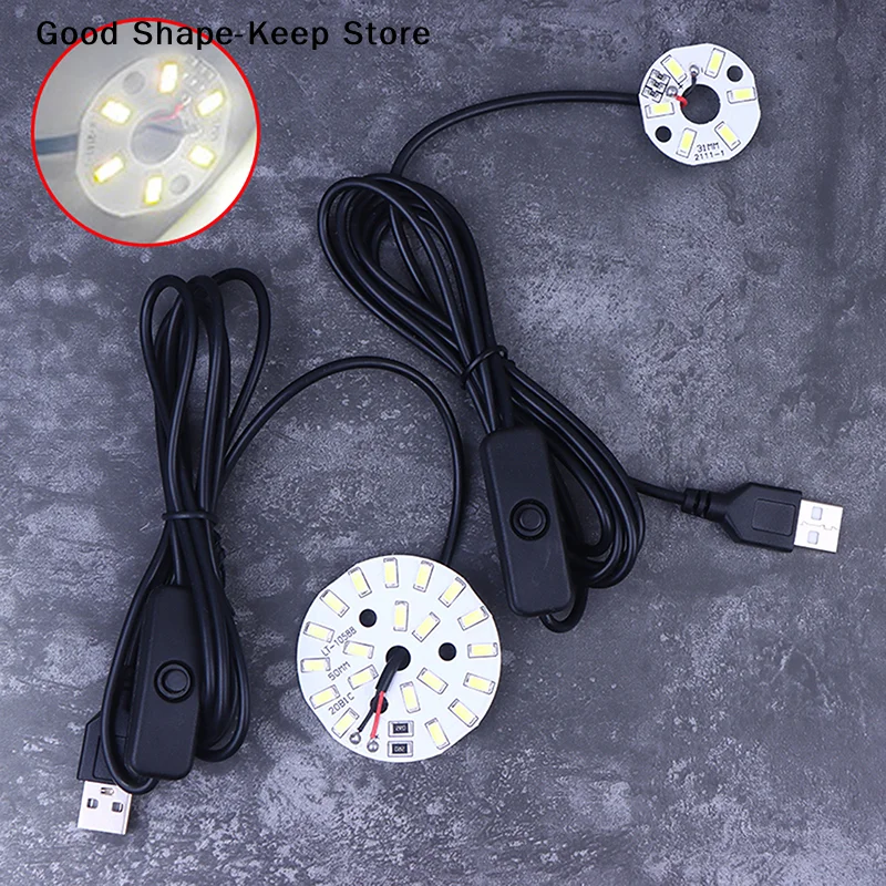 daily1Pc USB Plug DC5V LED Light Source SMD 5730/2835 LED Light Beads Ring Chip With Black 1.5M Swtich Cable 3/5/10W White Light