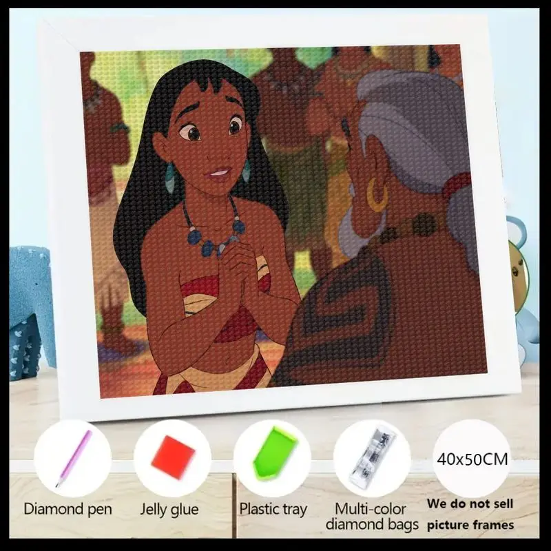 

1 шт., 5D DIY, полный дрель, набор для алмазной живописи, анимированная тропическая принцесса и мудра, мультяшный дизайн, вышивка хрустальными стразами