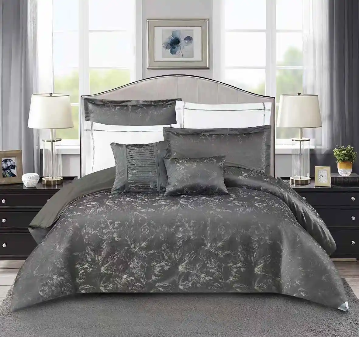 2025 King Jacquard   Microfiber 90gsm  Comforter Set
