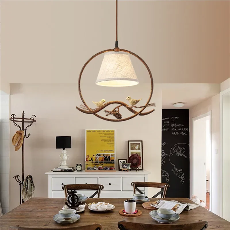 American Rural Pendent Lamp Nordic Bird Lights Vintage Restaurant Kitchen Headlight Creative Personality Cafe Chandelier