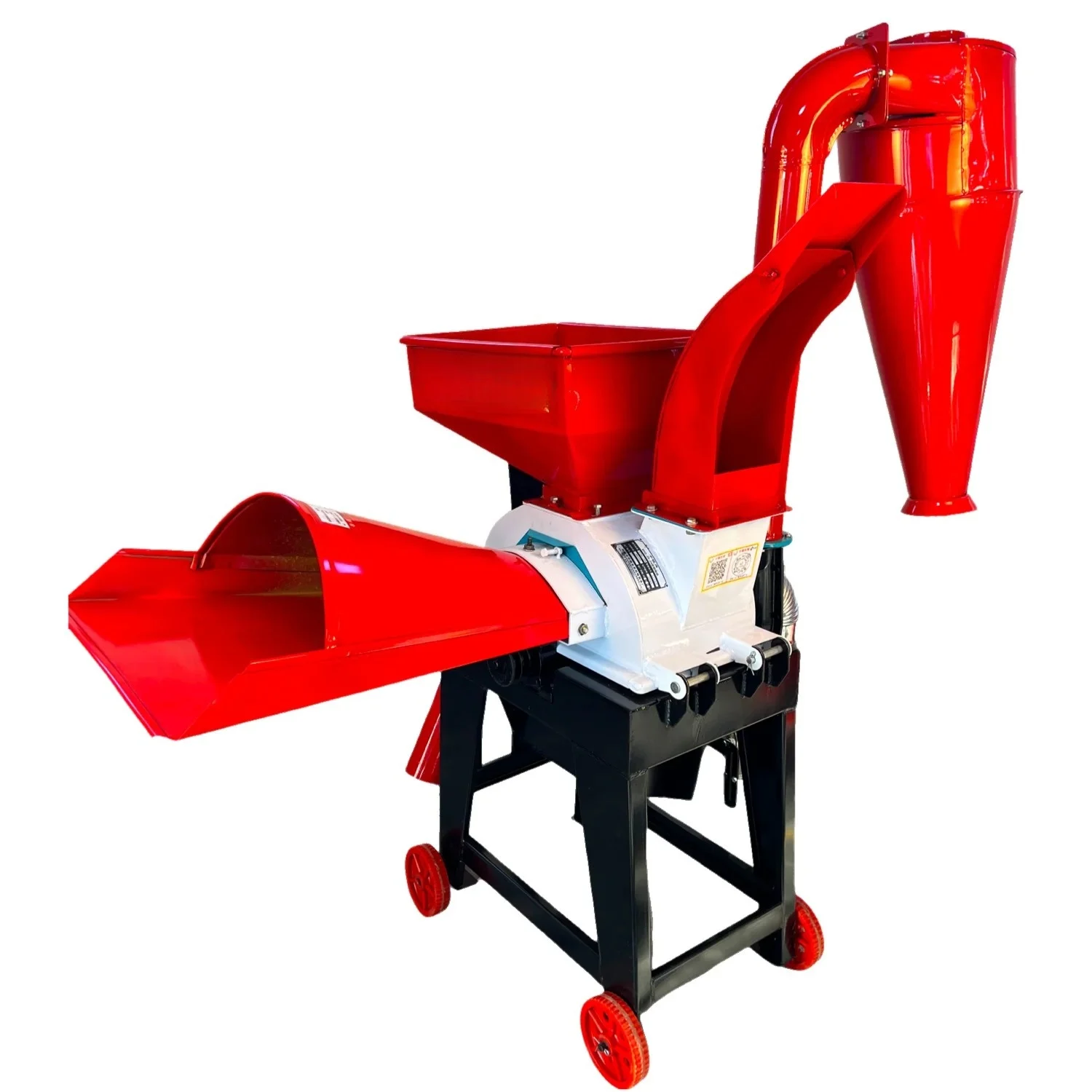 Automatic Bag Filling Self Priming Livestock Feed Straw Hammer Mill Grinder Maize Corn Grain Crusher Chopper Machine 1 Ton/h