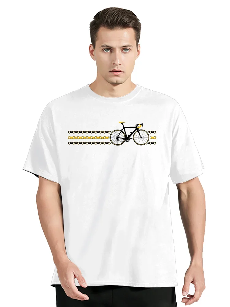 Anatomy Of A Bike Letter Design T-Shirt New Summer O-Neck Men's Cotton Clothing Bicycle Oversized Tshirt  Casual Tees Mtb Tops