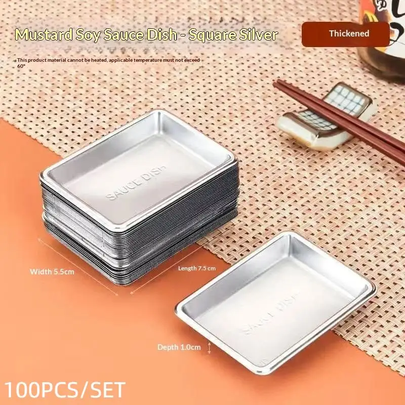 100Pcs Disposable Sauce Dish Practical Sushi Seasoning Tray Mustard Bowl Dipping Plates Food Grade for Fast Food Cafeteria