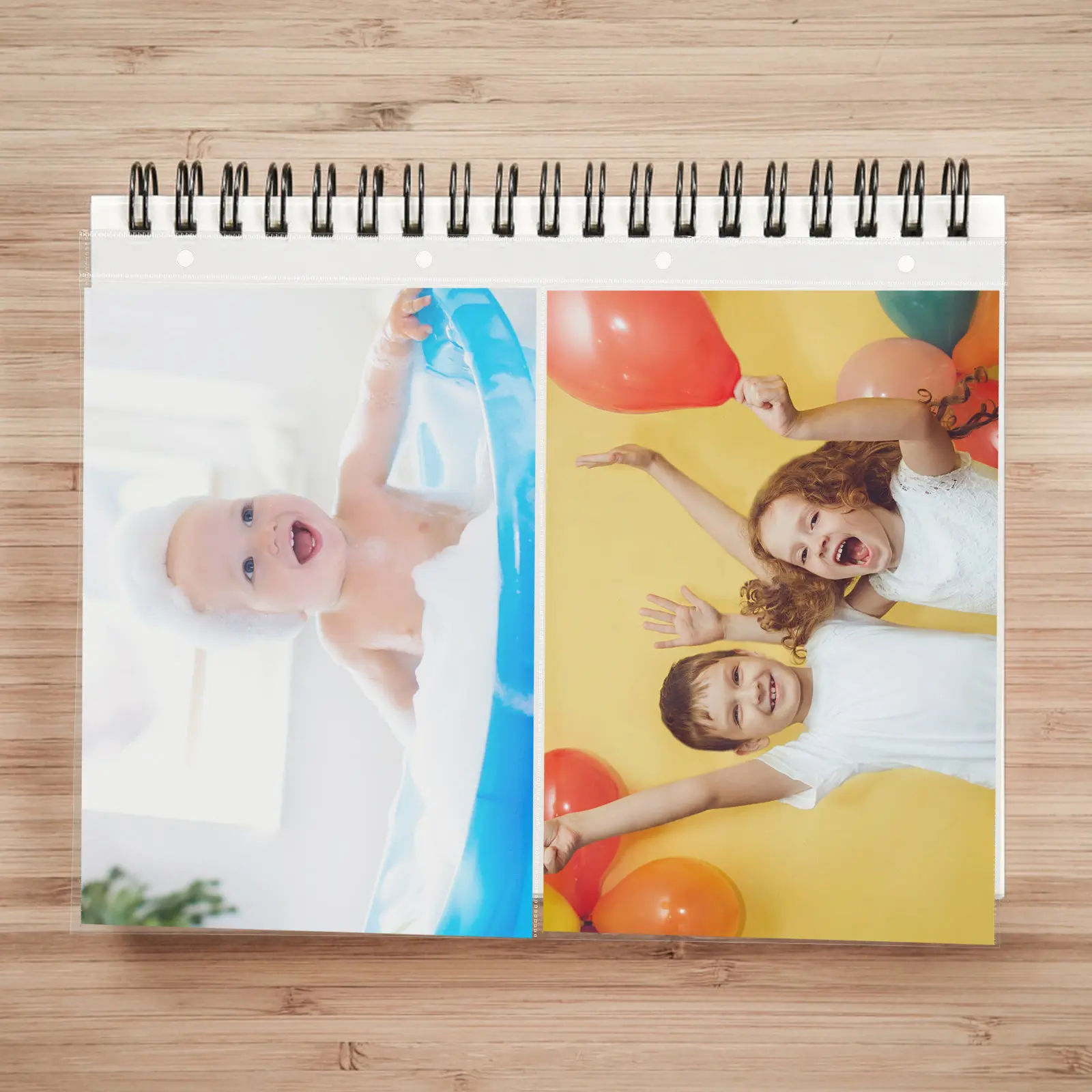 20Pcs Transparent Photo Album Pages Premium Plastic Loose-Leaf Replacement Pages for 4-Ring Binders Photo Album Refill Supplies