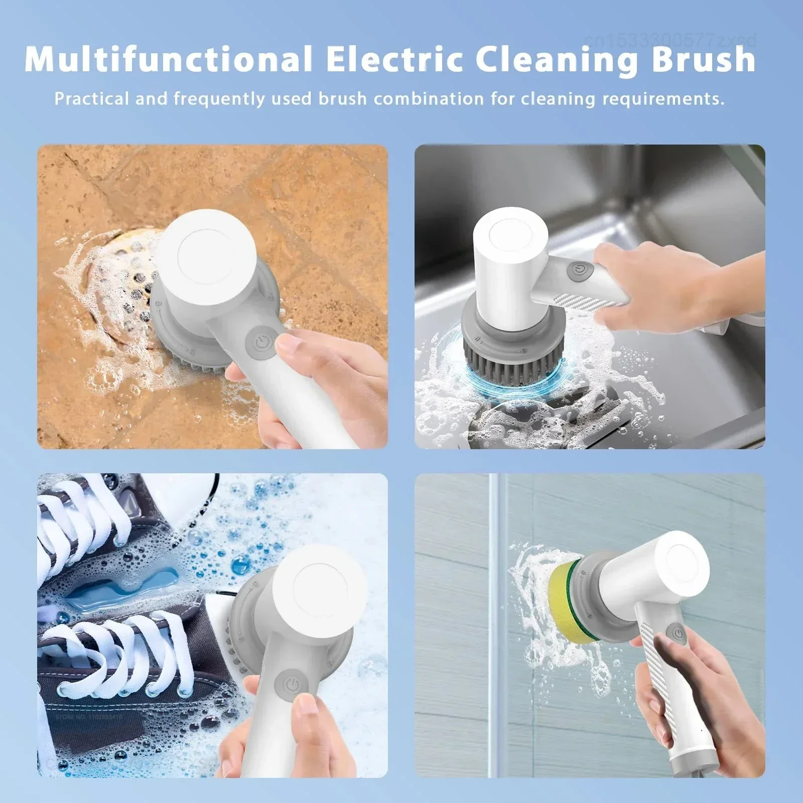 Xiaomi Xiaoda Wireless Electric Cleaning Brush Kitchen Dishwashing Brush Bathtub Tile Professional Cleaning Brush Labor Saving