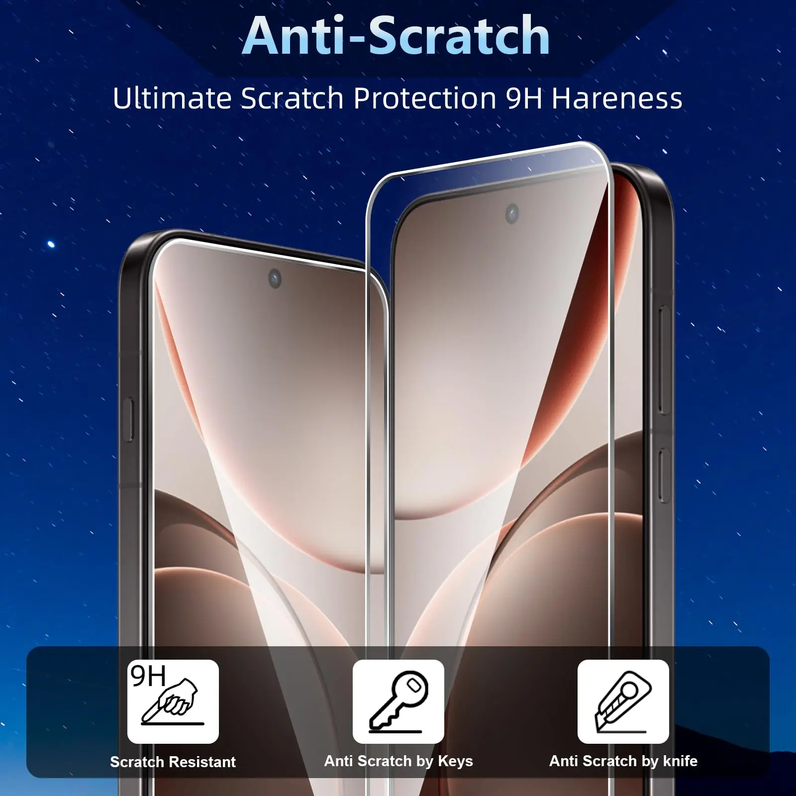 Displayschutzfolie für OPPO Find X9 Pro 6,78 Zoll, gehärtetes Glas, HD, 9H, transparent, kratzfest, case-freundlich – Detail 4