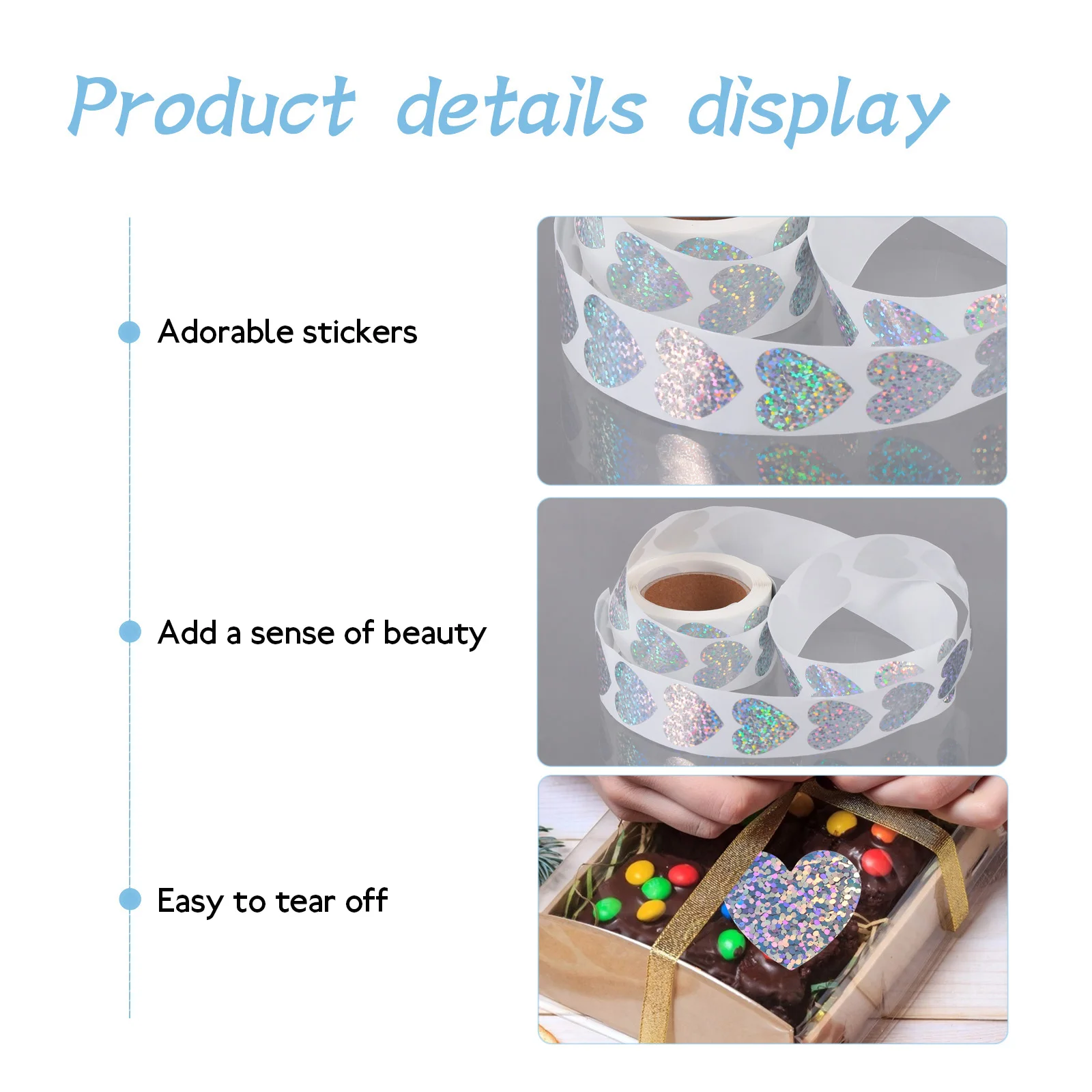 

Laser Paper Labels Adhesive Stickers Gift Decoration Scrapbook Beautiful Packaging Party Wrapping Sealing Multipurpose School