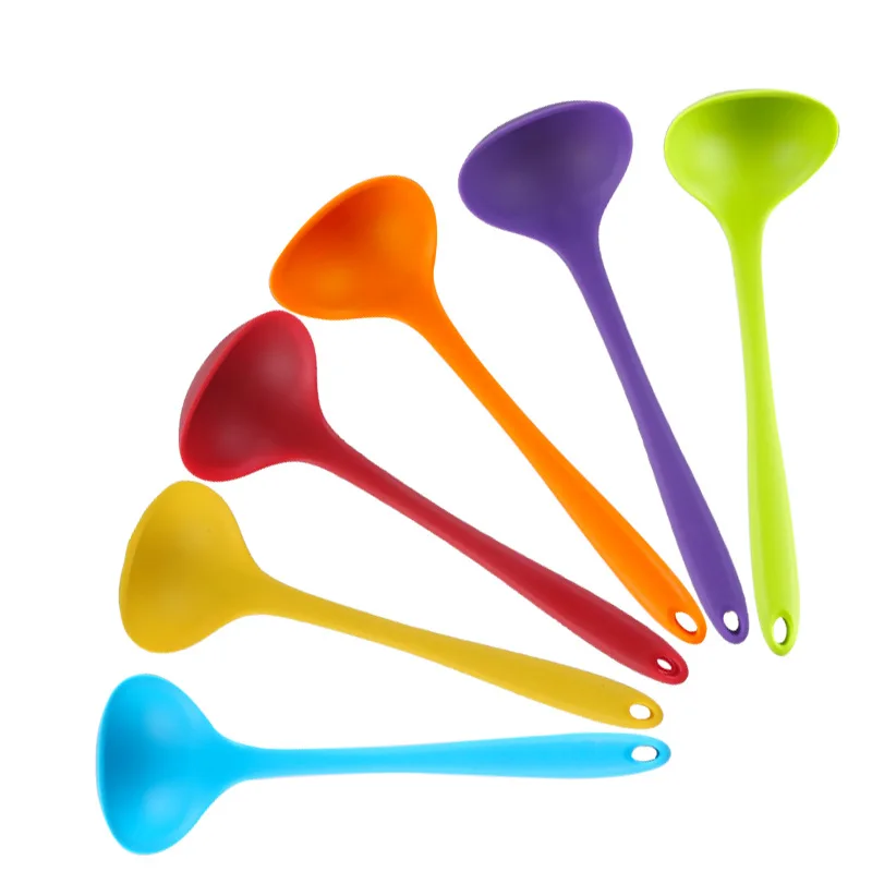 7 Colors 29cm Silicone Soup Spoon Kitchen Non-Stick Large Food Spoons Ladle Home   Cooking Utensils Kitchen Tool