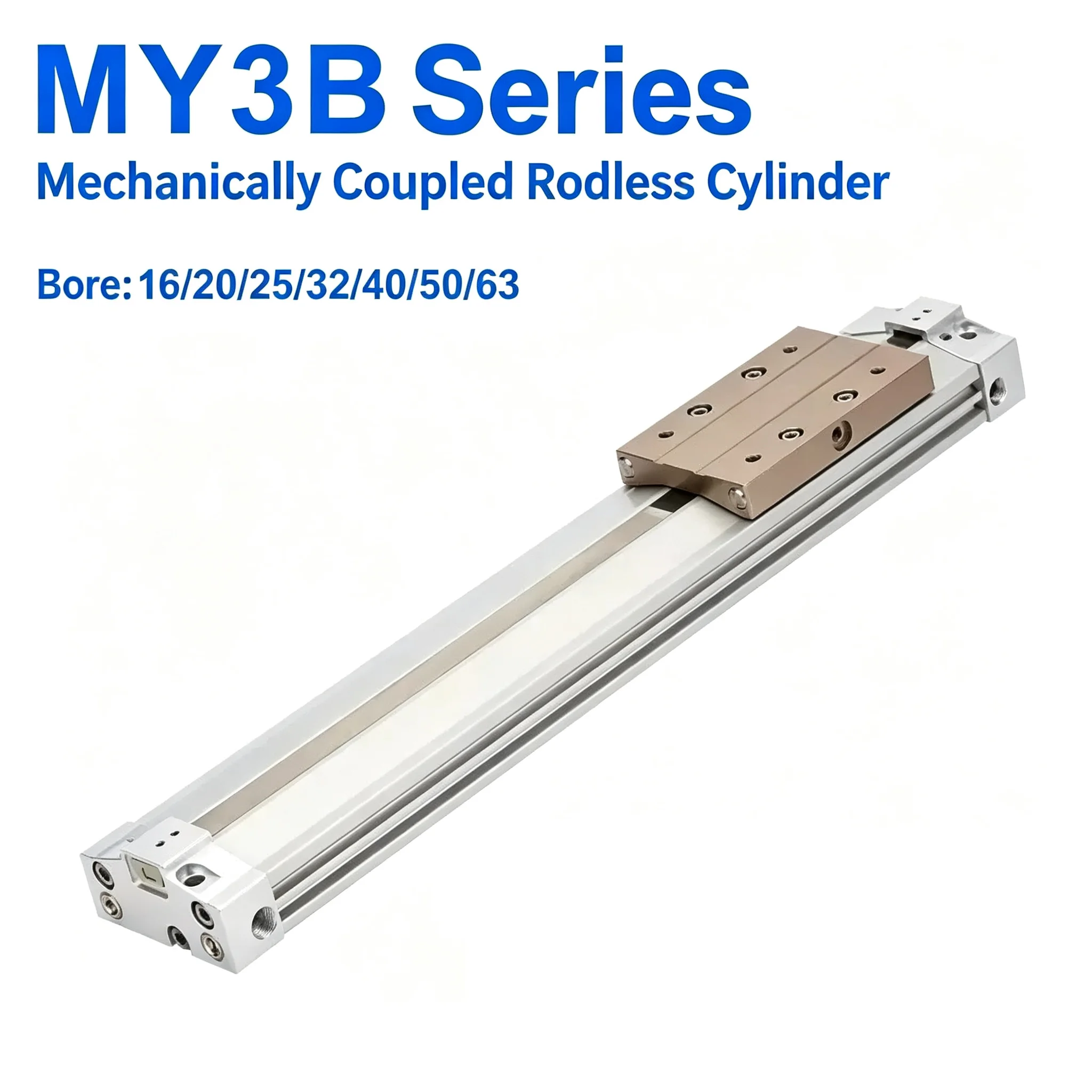 Cylinder MY3B Series MY3B16-100 MY3B20-200 MY3B25-300 MY3B32-400 MY3B40-500 Mechanically Jointed Rodless Air Pneumatic