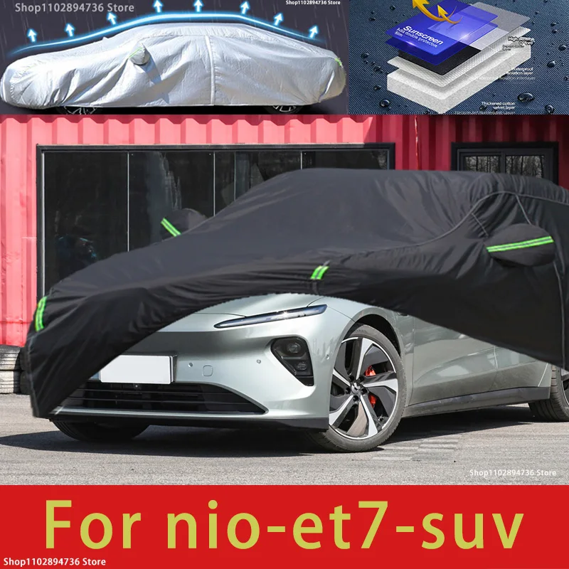 

For NIO ET7 Fit Outdoor Protection Car Covers Snow Cover Sunshade Waterproof Dustproof Exterior black car cover