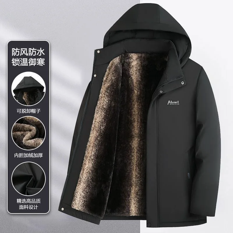 2025 Autumn and Winter New Fashion Trend Thickened Warm Cotton-Padded Jacket Men's Casual Loose Comfortable Large Size Coat 5XL