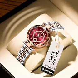 POEDAGAR Luxury Fashion Women Watches Waterproof Stainless Steel Date Diamond Ladies Watch High Quality Quartz Woman Wristwatch