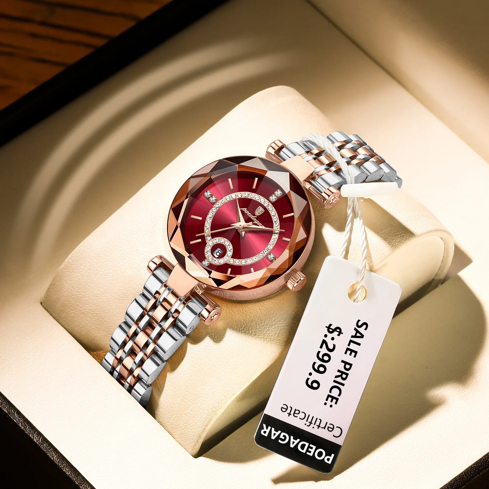 POEDAGAR Luxury Fashion Women Watches Waterproof Stainless Steel Date Diamond Ladies Watch High Quality Quartz Woman Wristwatch