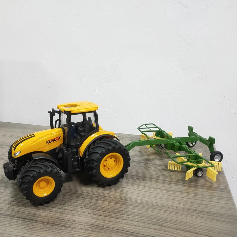 1/24 Tractor Model Set Farmer Toys Car For Children Farming Simulated Sound and Light Sliding 4 Wheeled Engineering Vehicle Gift