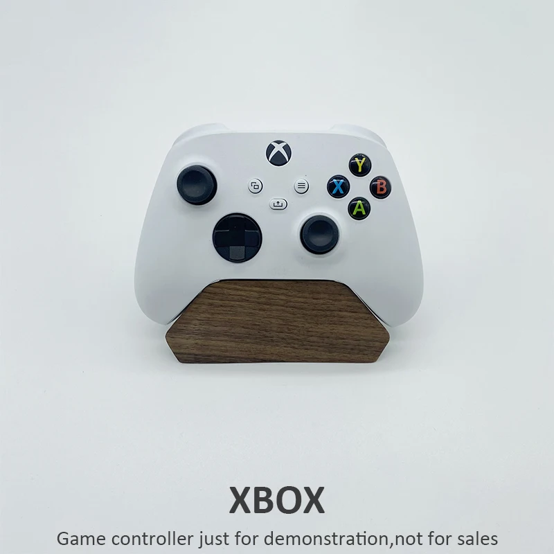 Solid Walnut Wood Stand For Game Controllers XBOX PS5 SWITCH PRO With Aluminum Alloy & Leather Coating