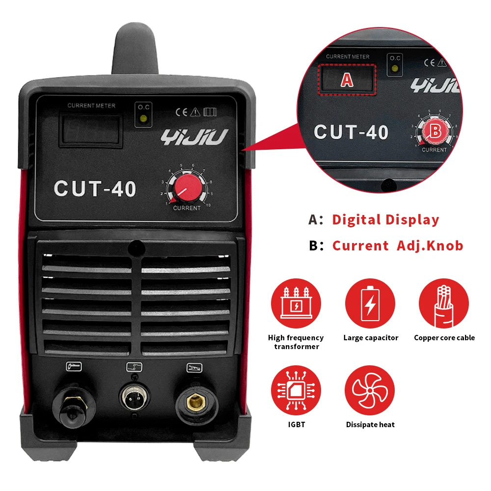 220 فولت 40A المحمولة البلازما القاطع رائجة البيع IGBT آلة قطع البلازما للكربون الصلب الفولاذ المقاوم للصدأ الألومنيوم النحاس