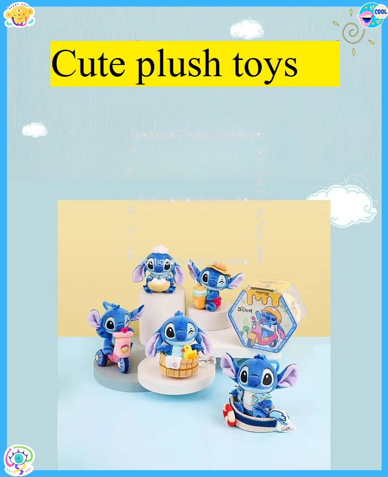 Officially Licensed Disney Lilo & Stitch Eat Play Drink Fun Blind Box - Cute Plush Keychain Figurine Doll Trendy Gift In Stock