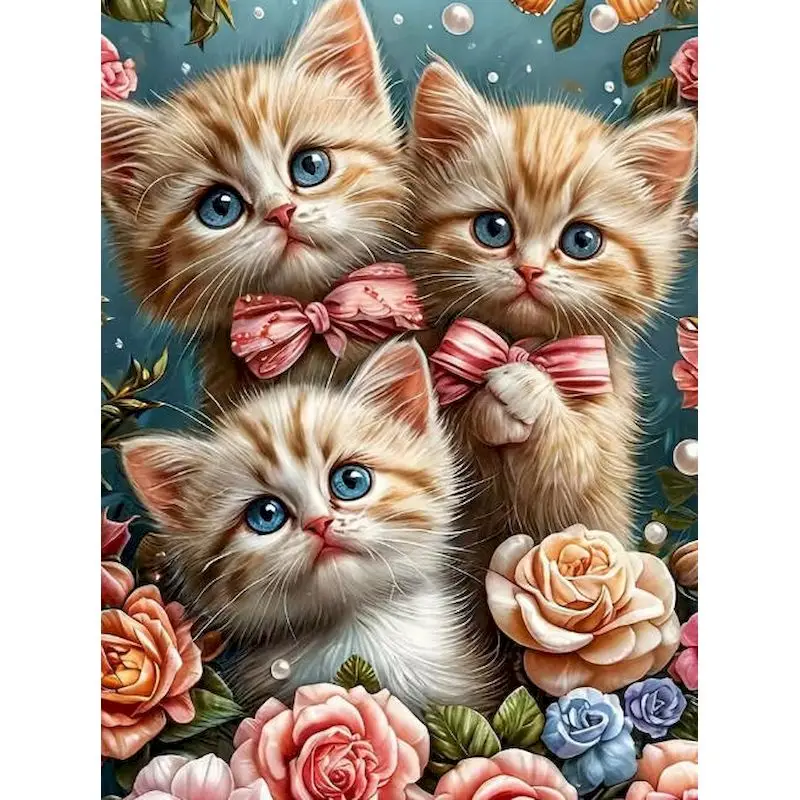 

GATYZTORY Cute Cat Paint By Numbers Hand Painting Picture With Numbers Animal for Adults Beginners Crafts Pictures By Numbers