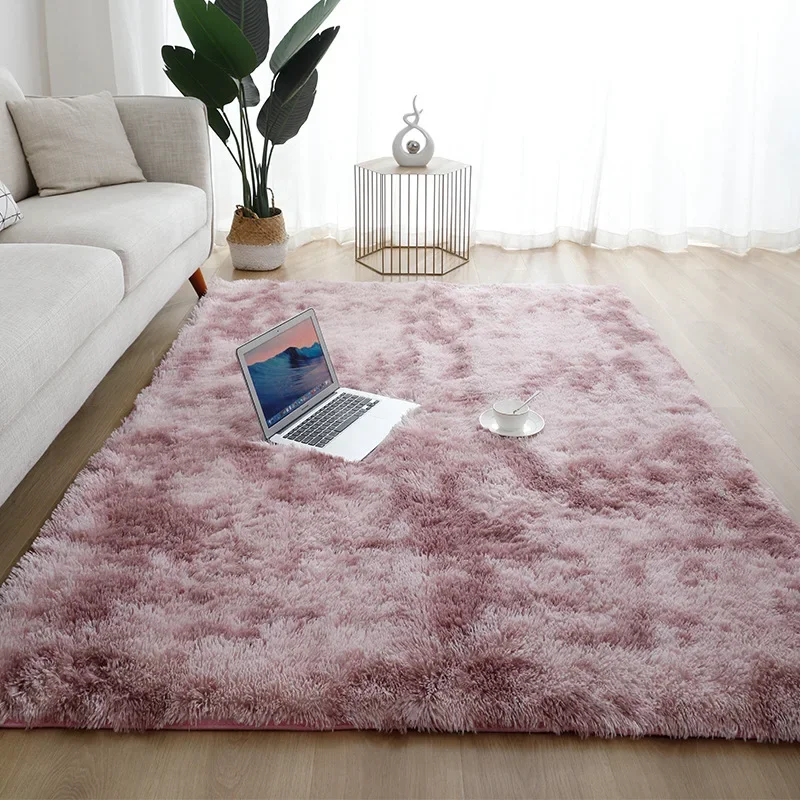 VIKAMA Machine Washable Upgrade Bedroom Carpet, Grey, Fluffy Soft Area Carpet, Grey Non-Slip Indoor Floor Carpet For Home Decor