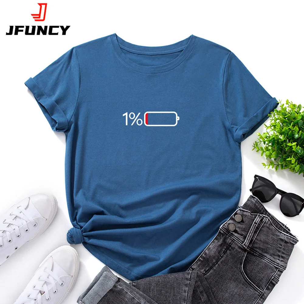 JFUNCY Short Sleeve Women T-shirt Woman Summer Tees Oversized Cotton Top Women\'s Tshirt 2024 Female Clothes New Graphic T Shirts