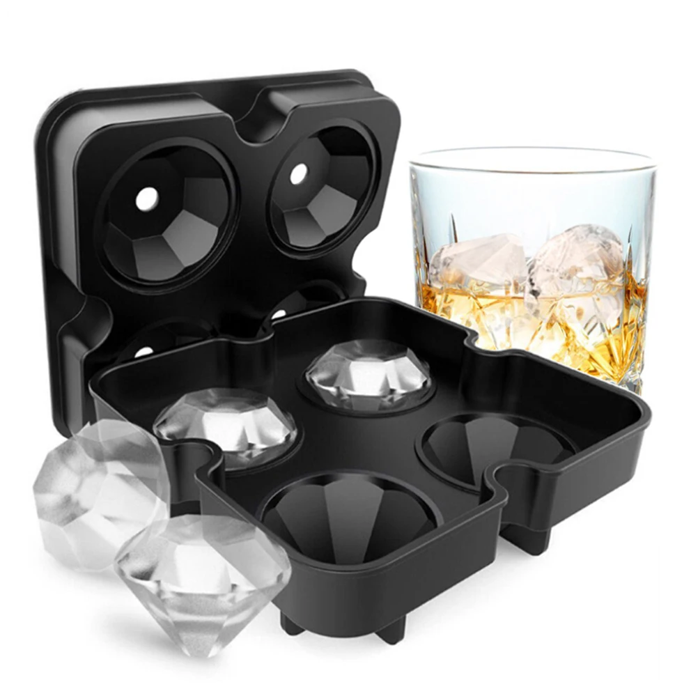 

Diamond Shape 3D Ice Cube Mold Non-Stick Eco-Friendly Silicone Chocolate Candy Cake Mold Baking Tool For Wedding Birthday