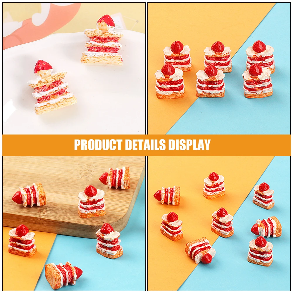 

15pcs Simulated Cake Mini Food Model Realistic Decorative Prop Montessori Educational Toy Lightweight Portable