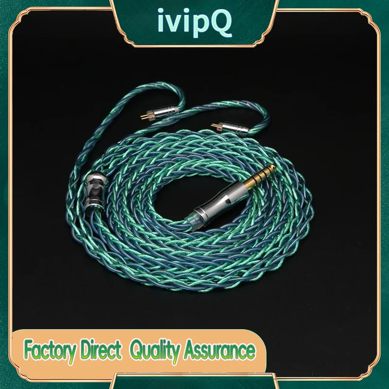 ivipQ HiFi IEM Cable 7N OCC Palladium Plated Gold Silver Palladium Plating Earphone Extension Wire 2.5/3.5/4.4mm MMCX 2PIN N5005