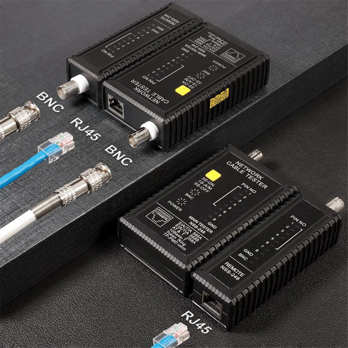 Coax Continuidade Tester para dados e cabos coaxiais, Network Cable Tester