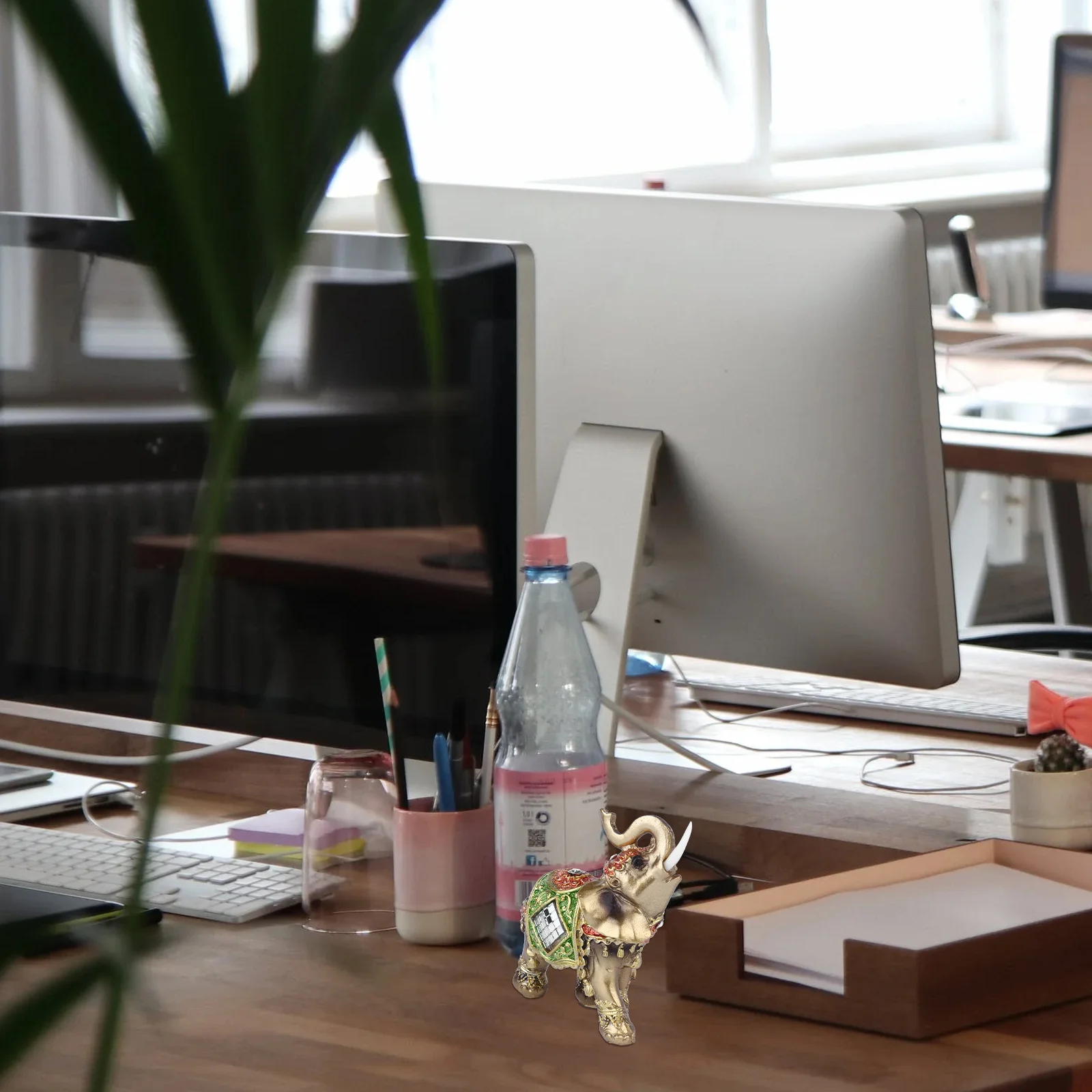 

Resin Elephant Home Decor Desktop Ornament Gold Elephant with Symbolizing Wisdom Fertility Protection Feng Shui