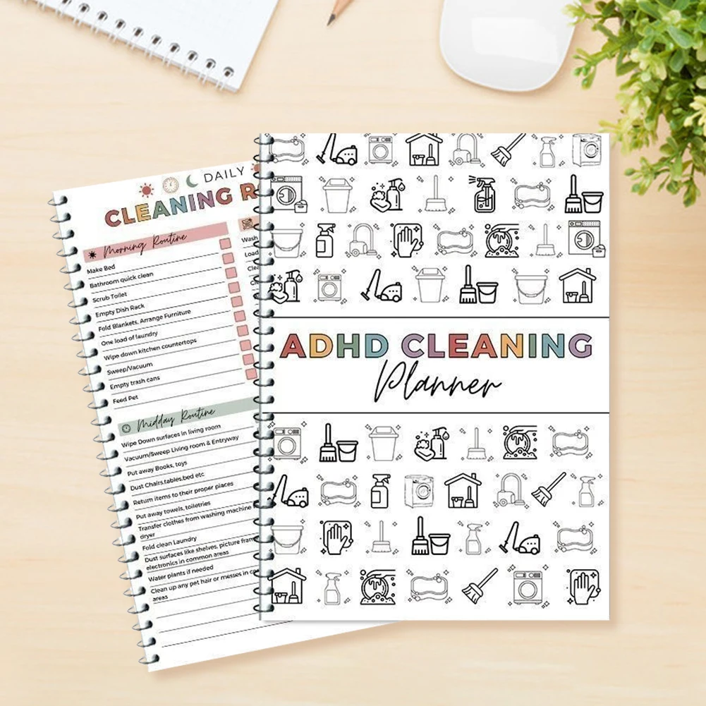 Home Cleaning Schedule Notebook Wear Resist Household Cleaning Schedule Multifunction Annual Cleaning Checklist for Home Office