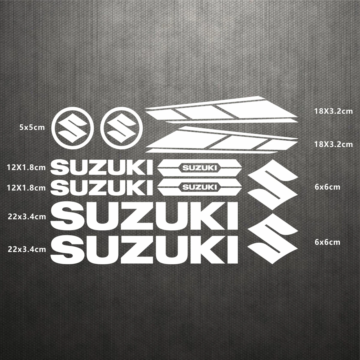 Suzuki Stickers Logo Motorcycle Tank Helmet Emblem Decals Set