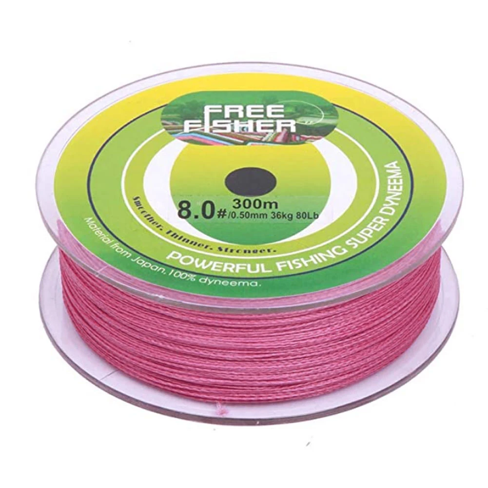 FREE FISHER 300m 4 Strands Fishing Braid Line Multifilament 8-80LB 0.08-0.5mm Strong PE Briaded Wire for Saltwater/Freshwater