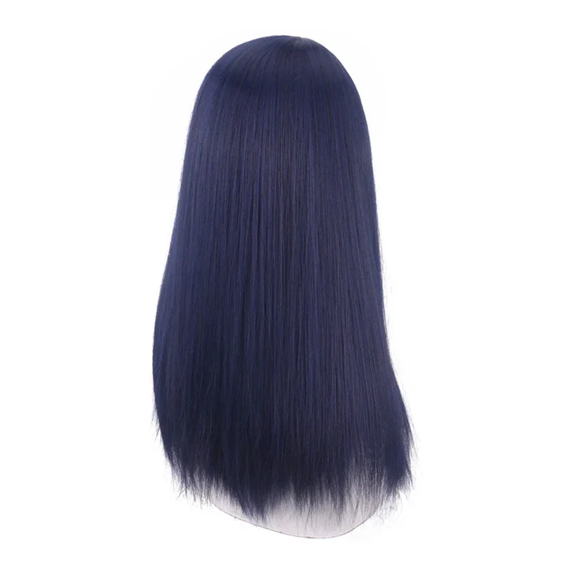 Arcane Caitlyn Cosplay Wig Anime Dark Blue Long Straight Heat Resistant Synthetic Hair The Sheriff of Piltover Wigs   Wig Cap