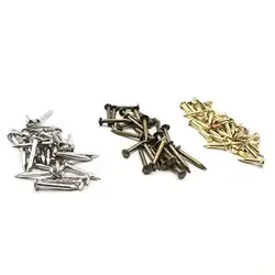 300pcs Golden Silver Antique Brass Bronze Dia=1.2/1.5mm L=6/8/10mm Iron Small Mini Round Head Nail Tack for Jewelry Box Hinge