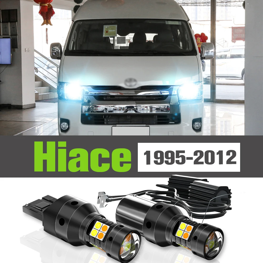 

2x LED Dual Mode Turn Signal+Daytime Running Light DRL Accessories Lamp For Toyota Hiace 1995-2012 2006 2007 2008 2009 2010 2011