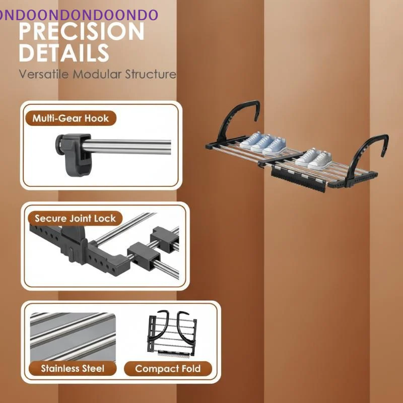 Foldable Stainless Steel Radiator Drying Rack No Drill Easy Storage for Towels Shoes Kids Clothes Balcony Use