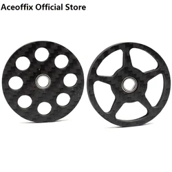 Aceoffix-Carbon Easy Wheels for Brompton 3SIXTY, 360 Folding Bike Bearing with Titanium Bolt EZ Wheel, 15g