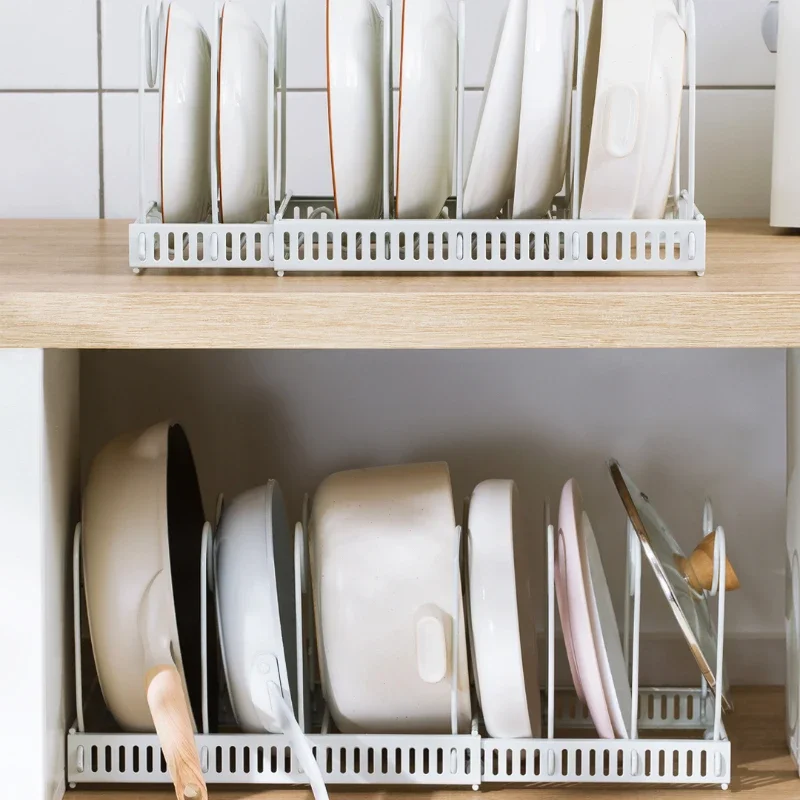 Multi Story Kitchen Utensil Storage Rack with Adjustable and Retractable Shelves Kitchen Storage Rack Cutting Board