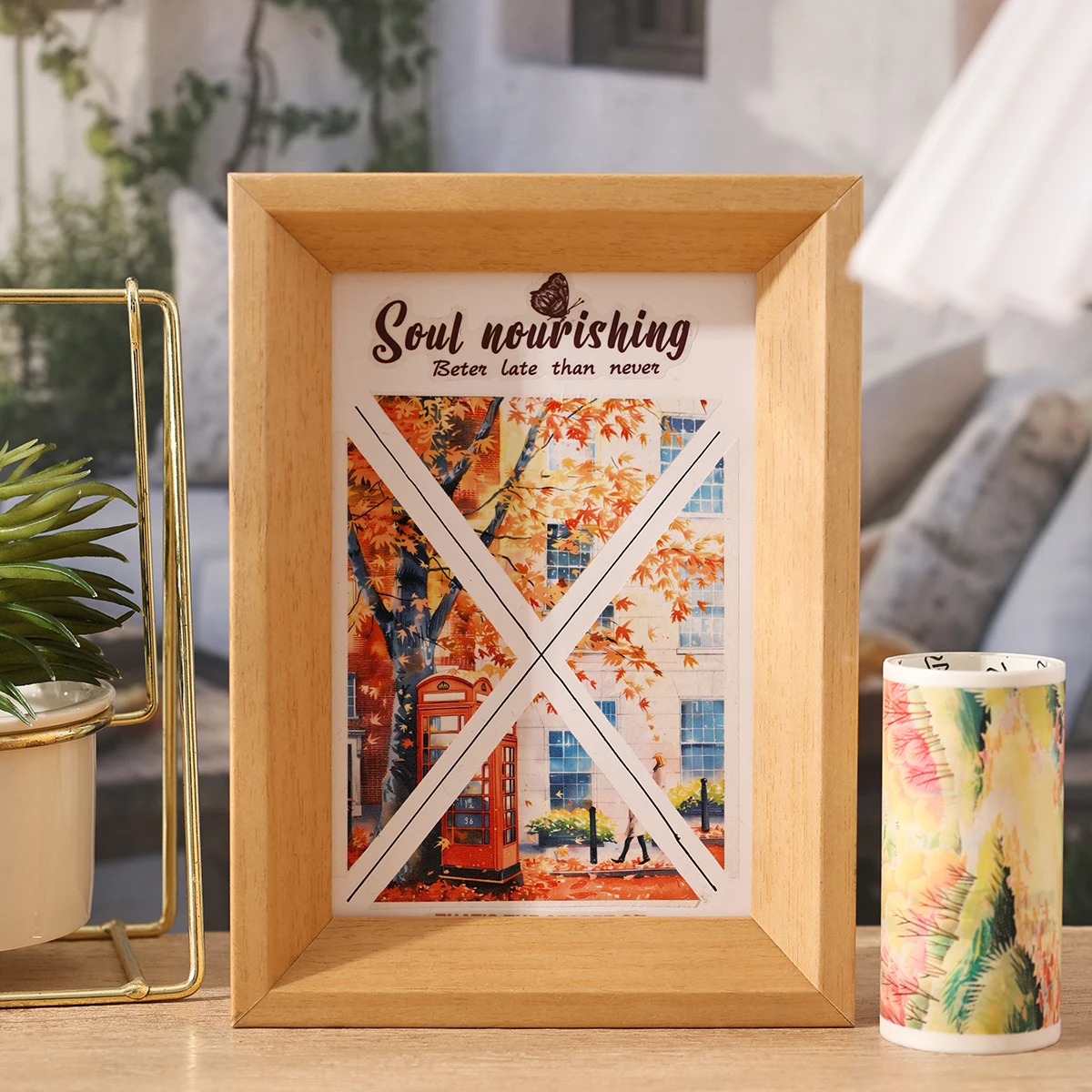 4ロール/箱、クリエイティブな植物の花と和紙テープ、DIYノート、ギフトボックスの装飾に最適、絶妙でスタイリッシュです。