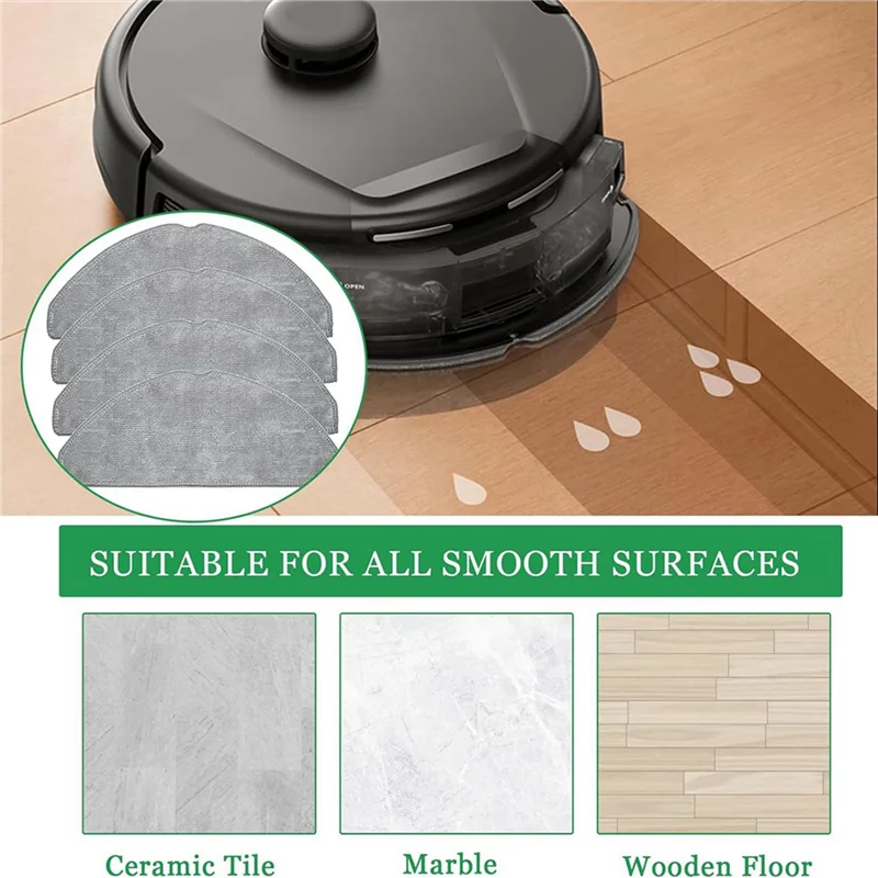 

BAAM-8 Pack Mop Cloths Replacement Part For Eufy L60 Robot Vacuum Cleaner, Microfiber Mop Pad Washable Mop Cloths Accessories