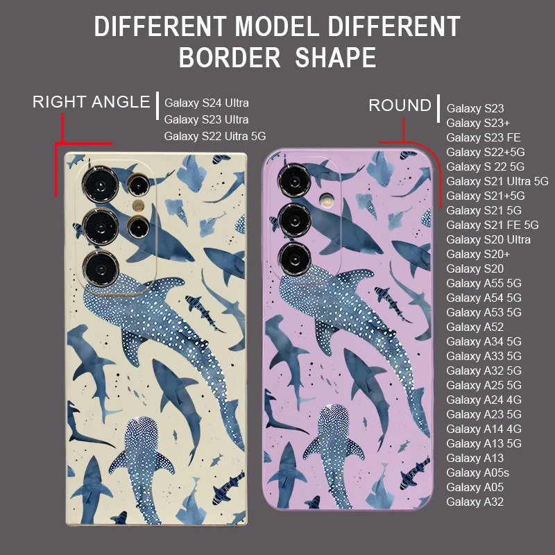 الحوت نمط الحبل الحال بالنسبة لسامسونج غالاكسي A56 A55 A36 A54 A15 A25 A35 A34 A14 A06 A05 A16 5G لينة بولي يوريثان غطاء الهاتف سيليكون