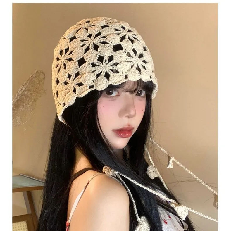 New Handmade Hollow Crochet Hats For Women Fashion Flowers  display picture 1