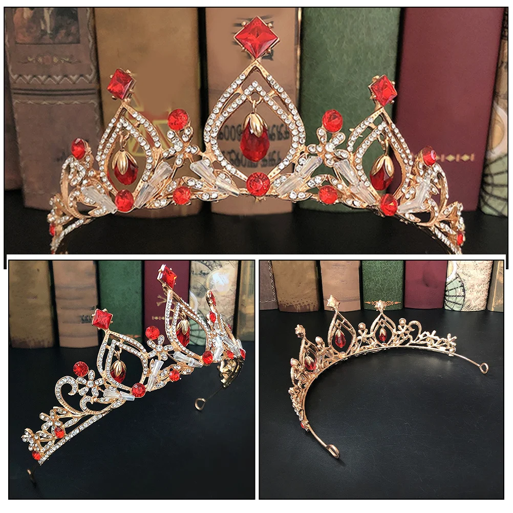 

1Set Kids Crown Headband Necklace Clip on Earrings Set Birthday Wedding Party Rhinestone Jewelry Girls Gift Tiaras for Girls