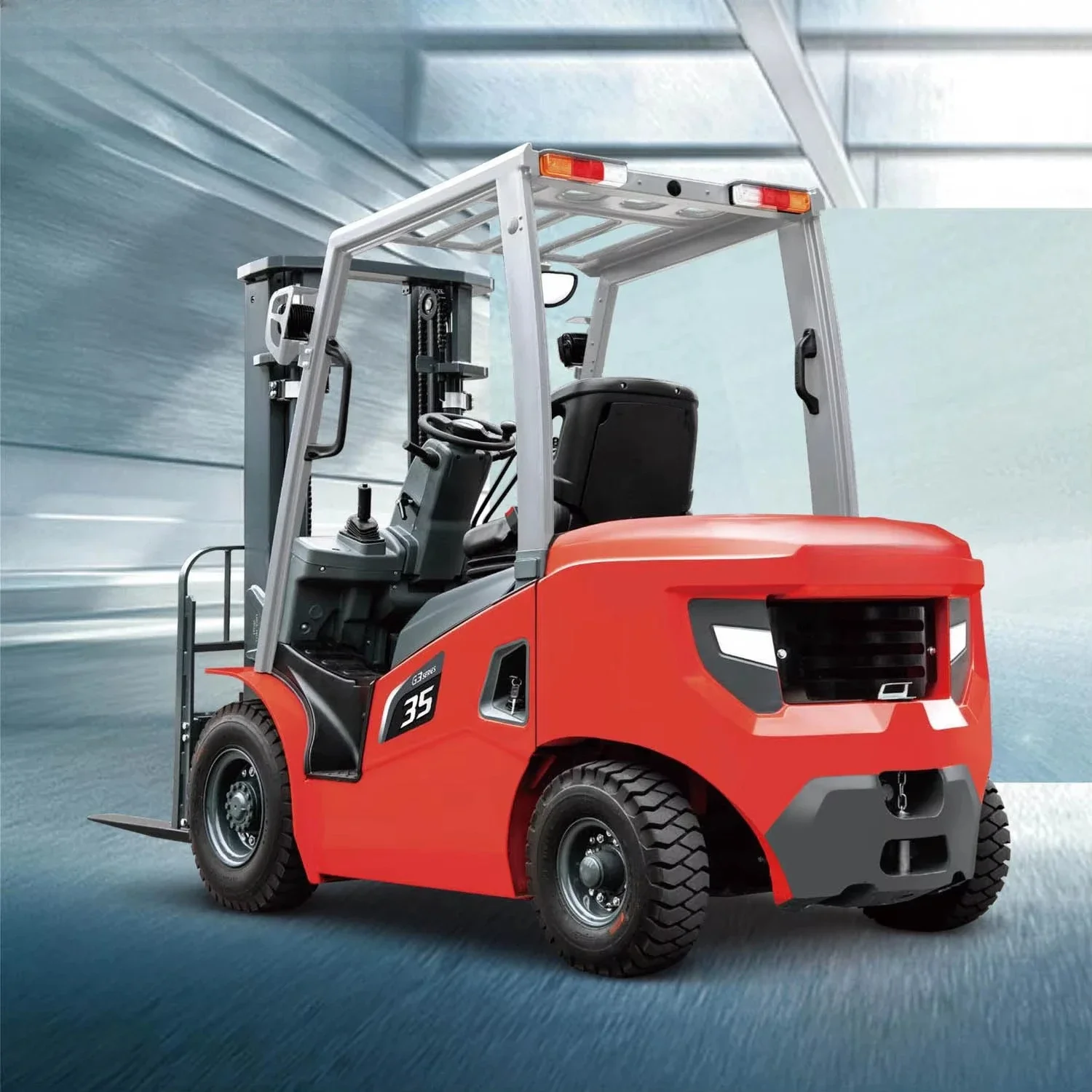 Rough Terrain 3.5 Ton Forklift EPA Tier 4  for Outdoor Construction