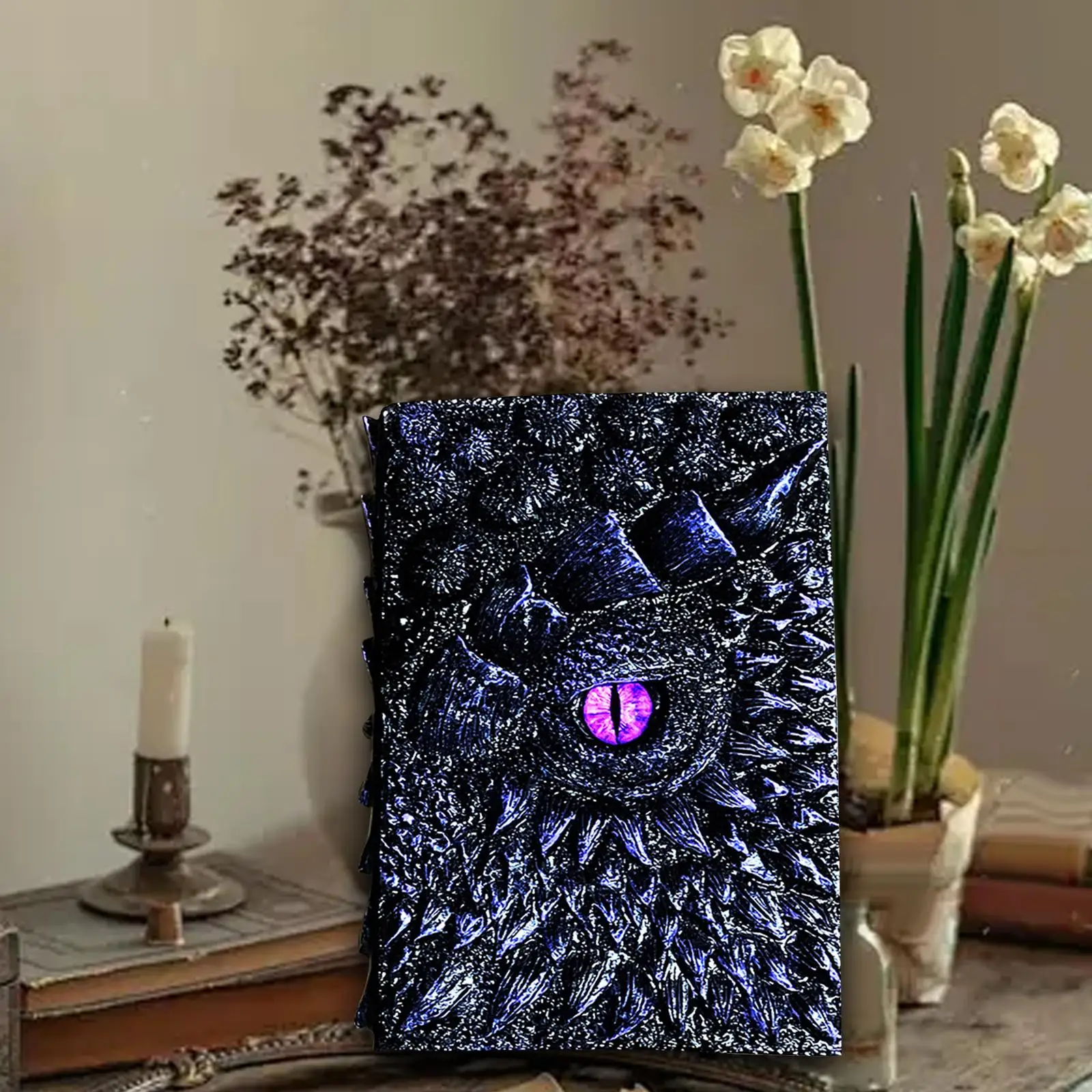 3D Dragon Eye Embossed Journal Blank Paper Artistic Fantasy Decoration Home Ornament Crafts Collection Resin Engraving Notebook